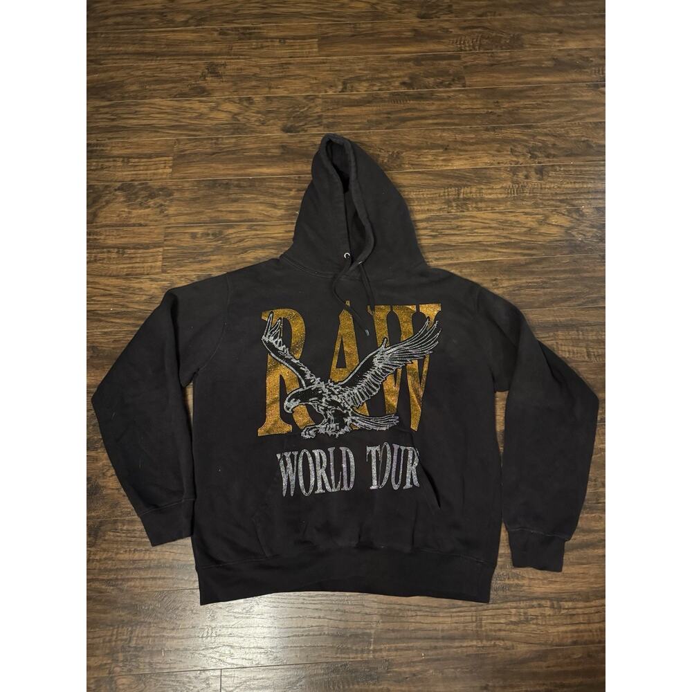 Raw World Tour Size XXL Black And Gold Bling Hoodie By Empire Clothing